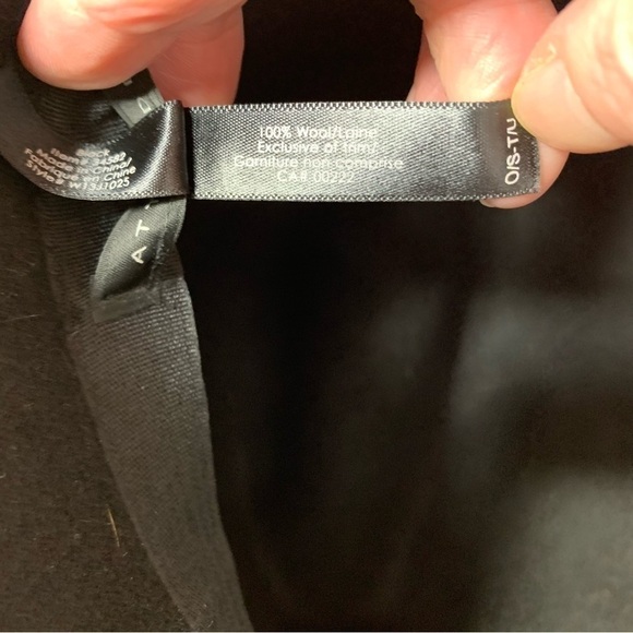 Attitude minimalist timeless black gray ribbon trim 100% wool fedora bucket hat - Picture 9 of 12